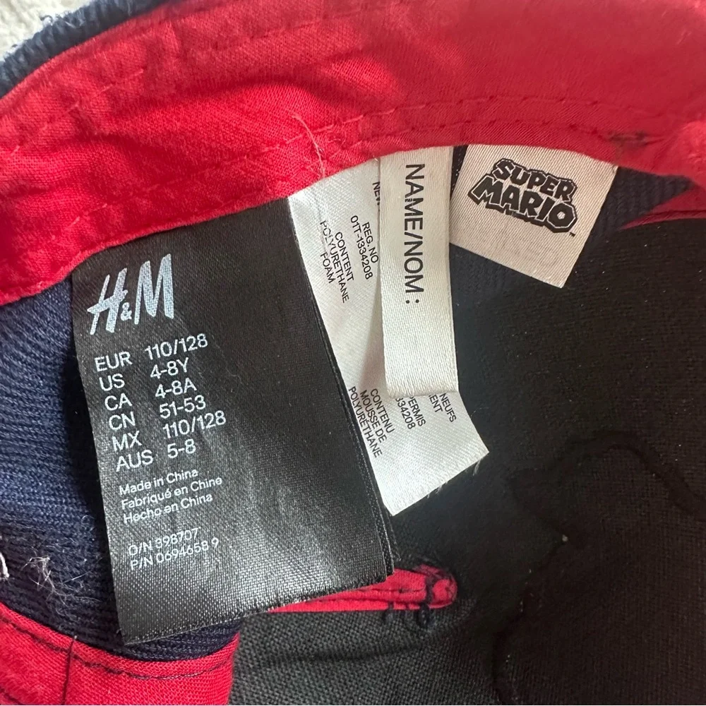 H&M X Super Mario Bros | Graphic Mario Motif Detail Cap